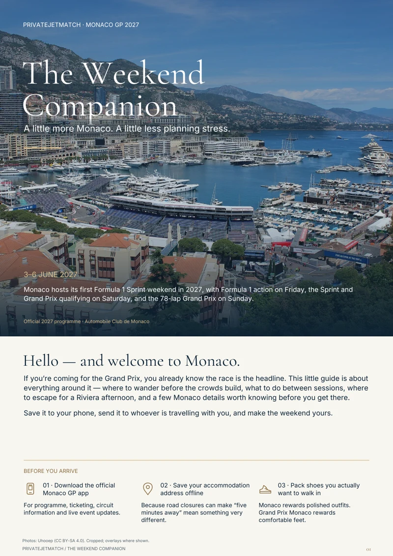 The Weekend Companion cover, with Monaco harbour photography